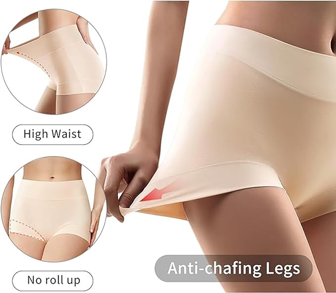 Ultimate Comfort Cotton Underwear for Women, High Waisted 4 Pack Nude