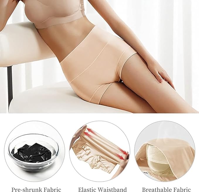 Ultimate Comfort Cotton Underwear for Women, High Waisted 4 Pack Nude