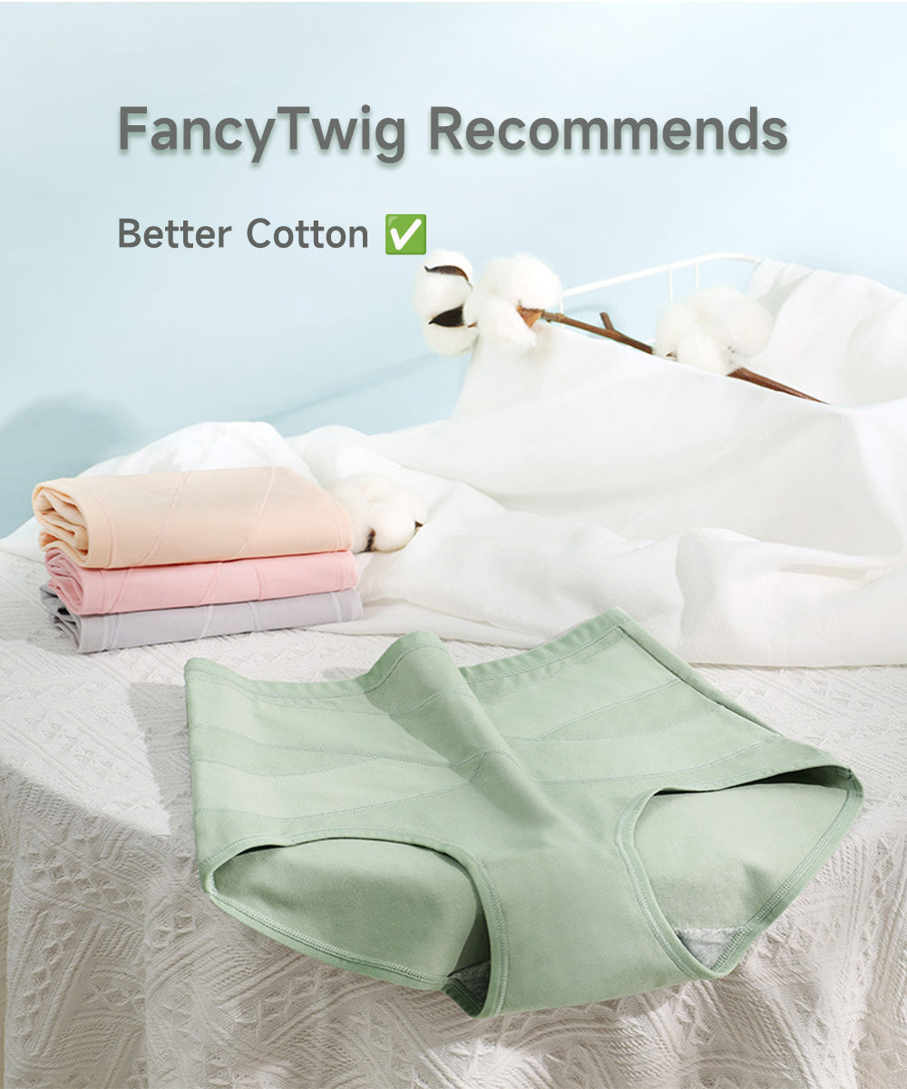 High Waisted Comfort Cotton Underwear for Women 4 Pack