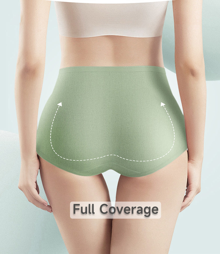 High Waisted Comfort Cotton Underwear for Women 4 Pack
