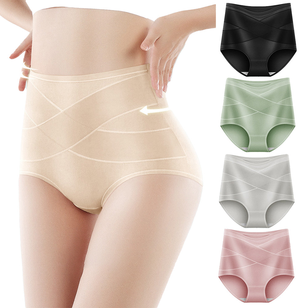 High Waisted Comfort Cotton Underwear for Women 4 Pack
