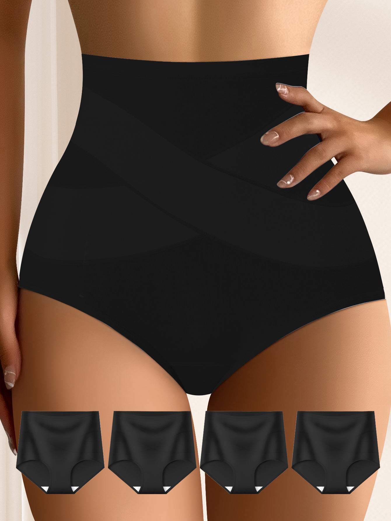 High Waisted Comfort Cotton Underwear for Women 4 Pack