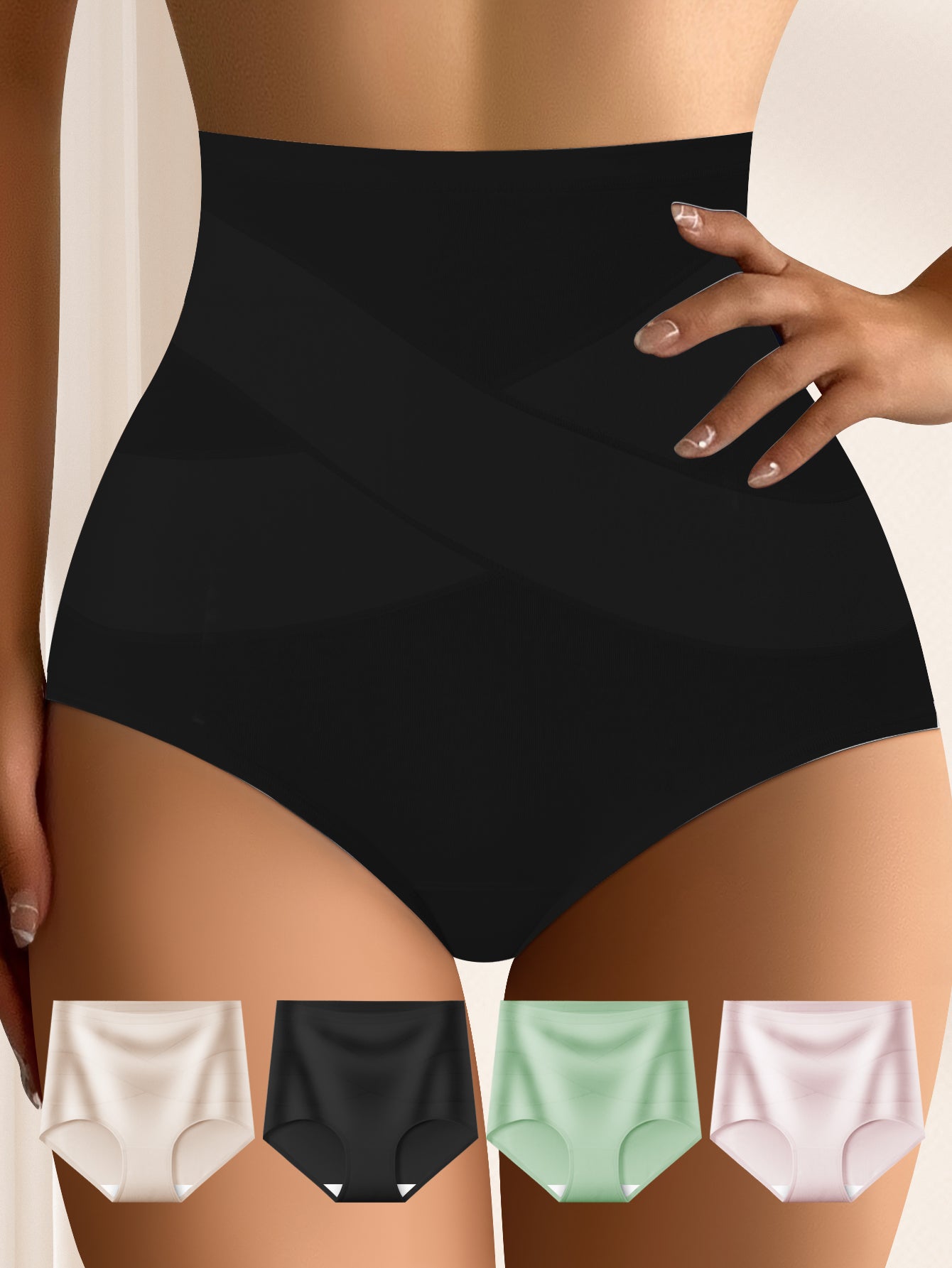 High Waisted Comfort Cotton Underwear for Women 4 Pack