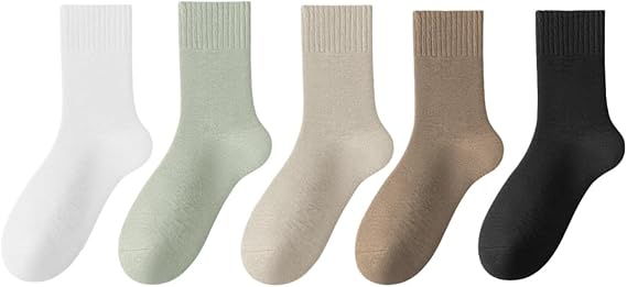 Women Warm Thick Cozy Crew Socks For Winter - Knit Warm Socks 5 Pairs