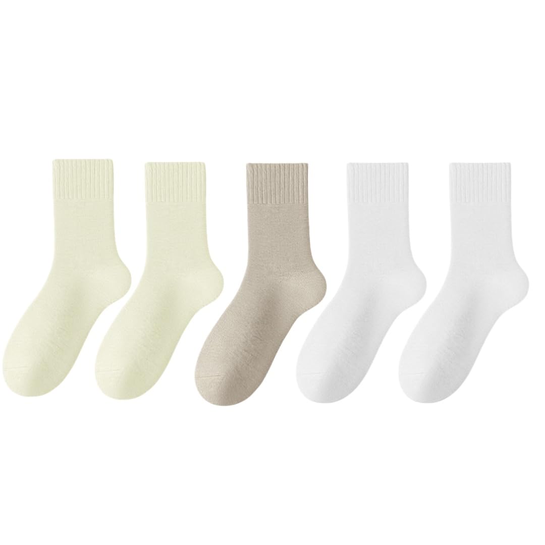 Women Warm Thick Cozy Crew Socks For Winter - Knit Warm Socks 5 Pairs