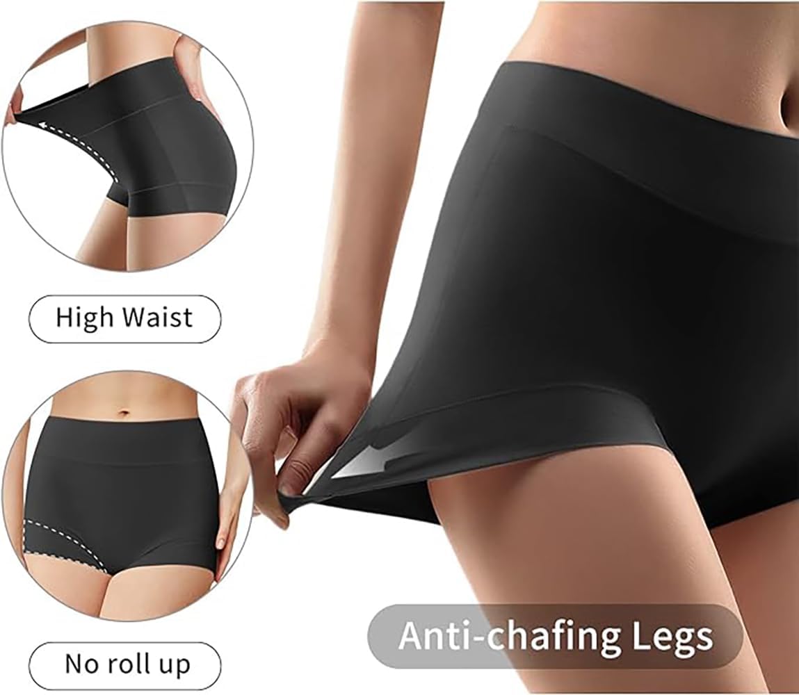 Ultimate Comfort cotton underwear for women,high waisted, Full Coverage, panties for women 4 Pack Black