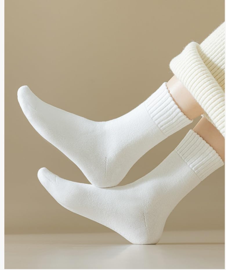Women Warm Thick Cozy Crew Socks For Winter - Knit Warm Socks 5 Pairs