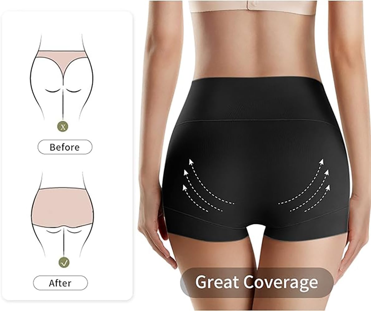 Ultimate Comfort cotton underwear for women,high waisted, Full Coverage, panties for women 4 Pack Black