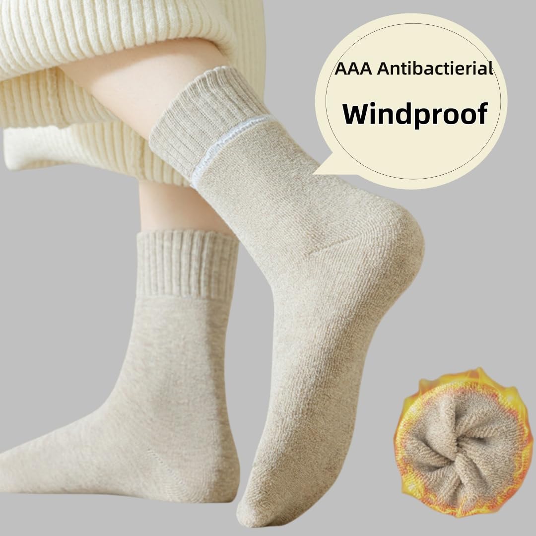 Women Warm Thick Cozy Crew Socks For Winter - Knit Warm Socks 5 Pairs