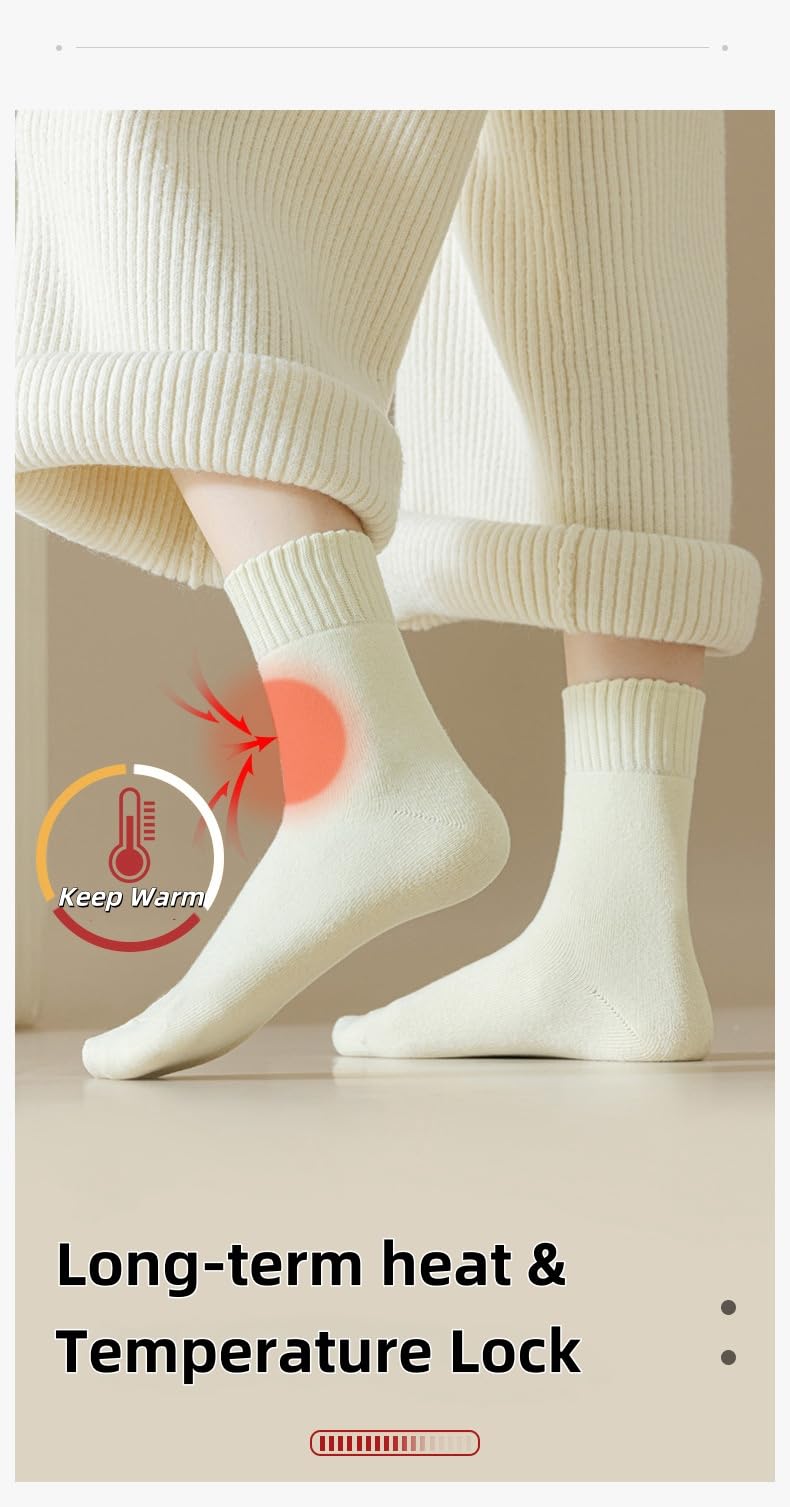 Women Warm Thick Cozy Crew Socks For Winter - Knit Warm Socks 5 Pairs