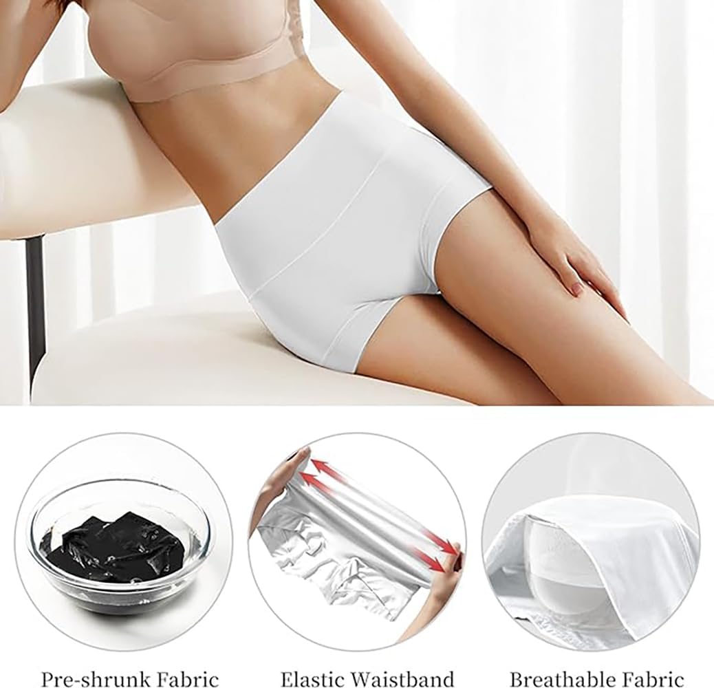 Ultimate Comfort cotton underwear for women,high waisted, Full Coverage, panties for women 4 Pack