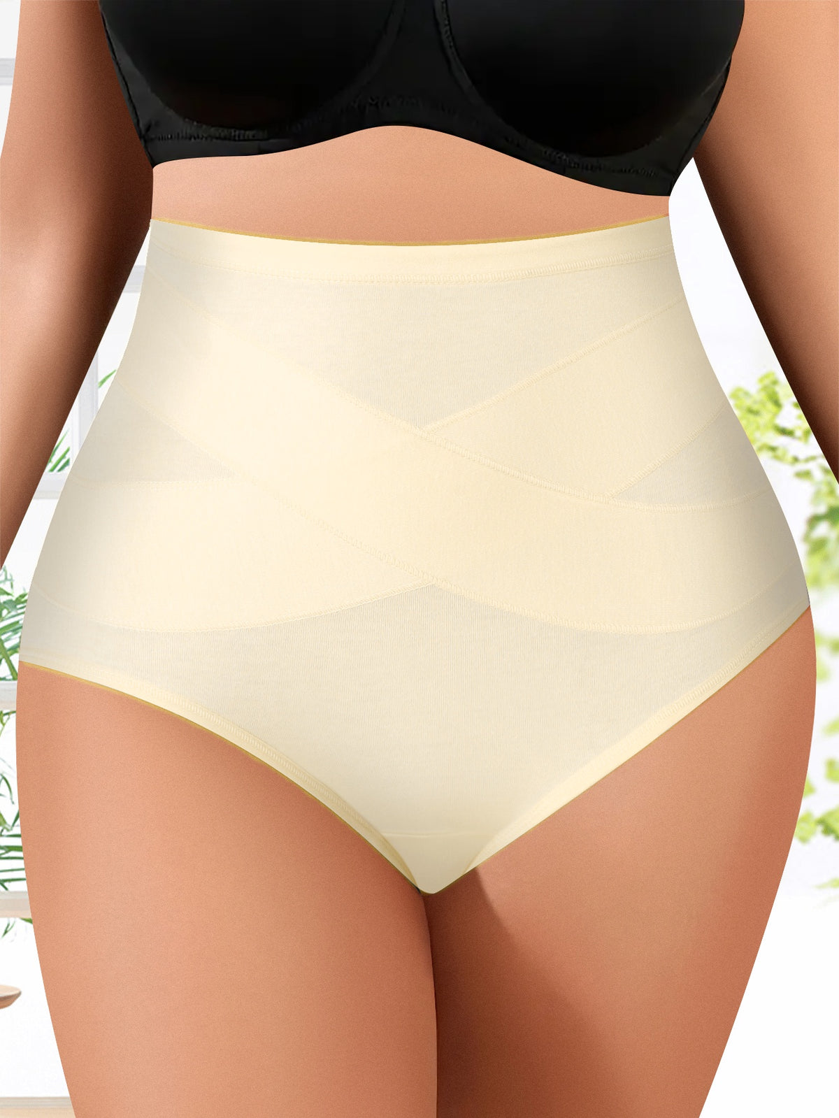 Women's High Waisted Thin Cotton Underwear 4 Pack (Nude)
