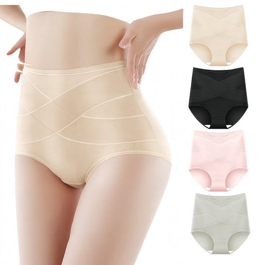 Women's High Waisted Thin Cotton Underwear  4 Pack