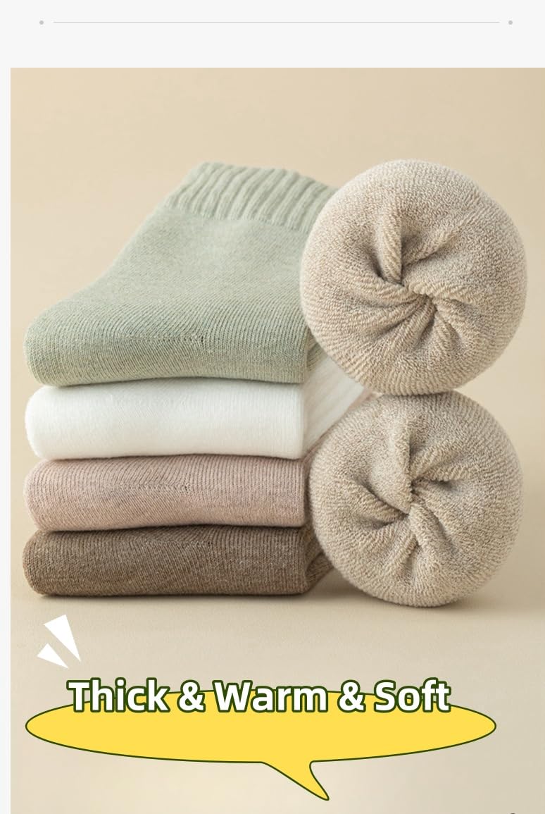 Women Warm Thick Cozy Crew Socks For Winter - Knit Warm Socks 5 Pairs - FancyTwig