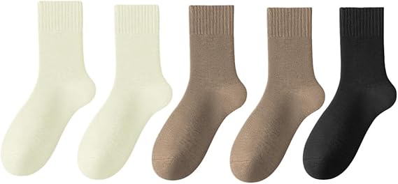 Women Warm Thick Cozy Crew Socks For Winter - Knit Warm Socks 5 Pairs - FancyTwig